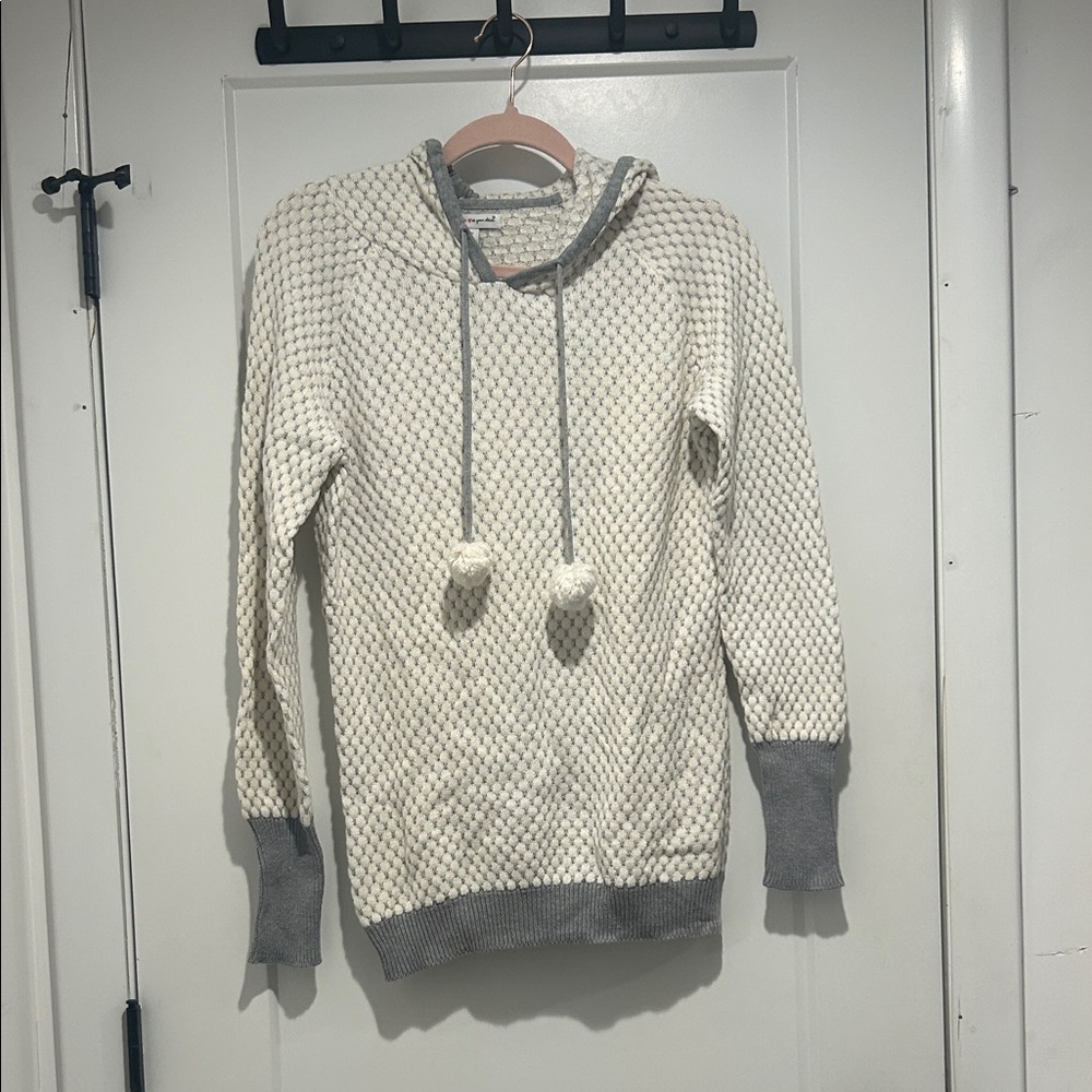 Cozy White and Gray Women's Sweater